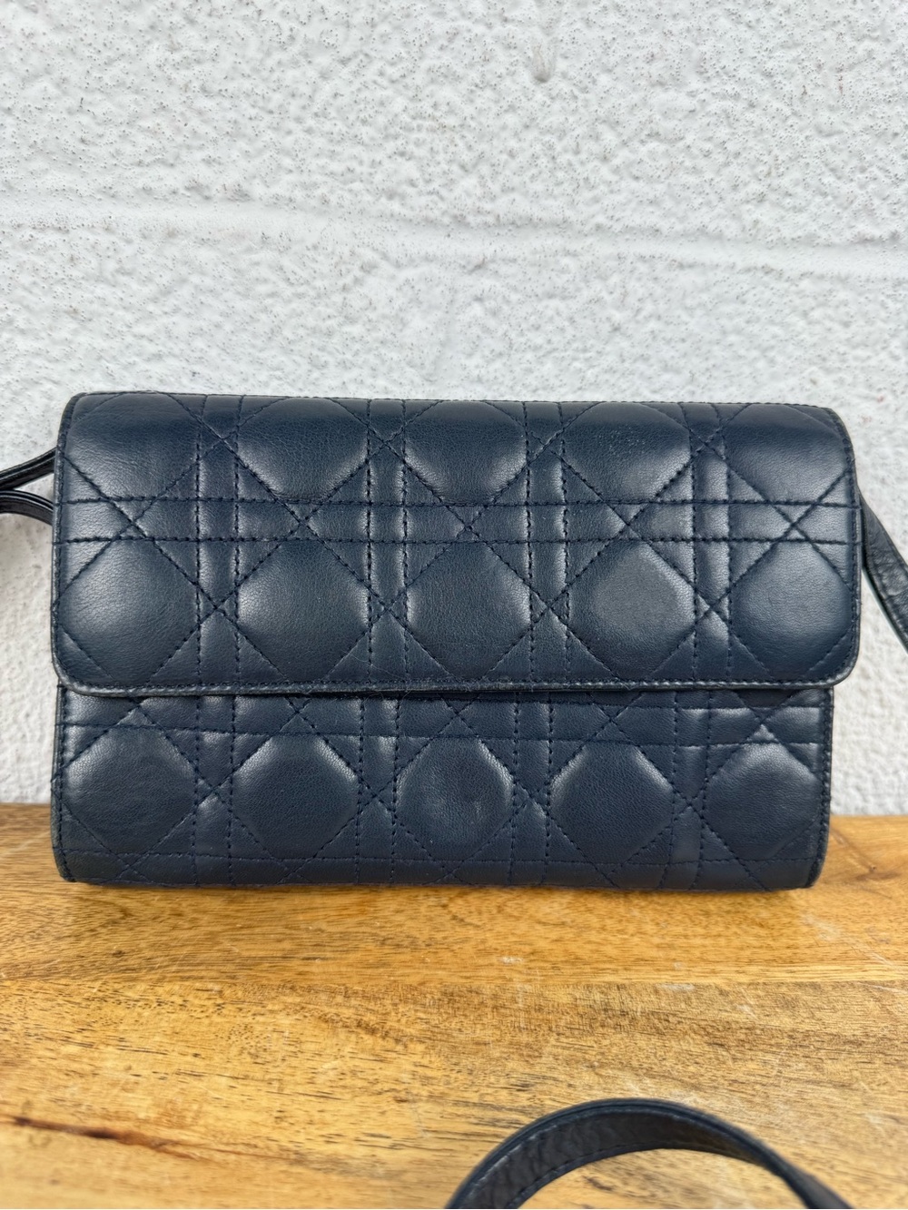 Vintage Christian Dior Cannage Flap Crossbody / Shoulder Bag